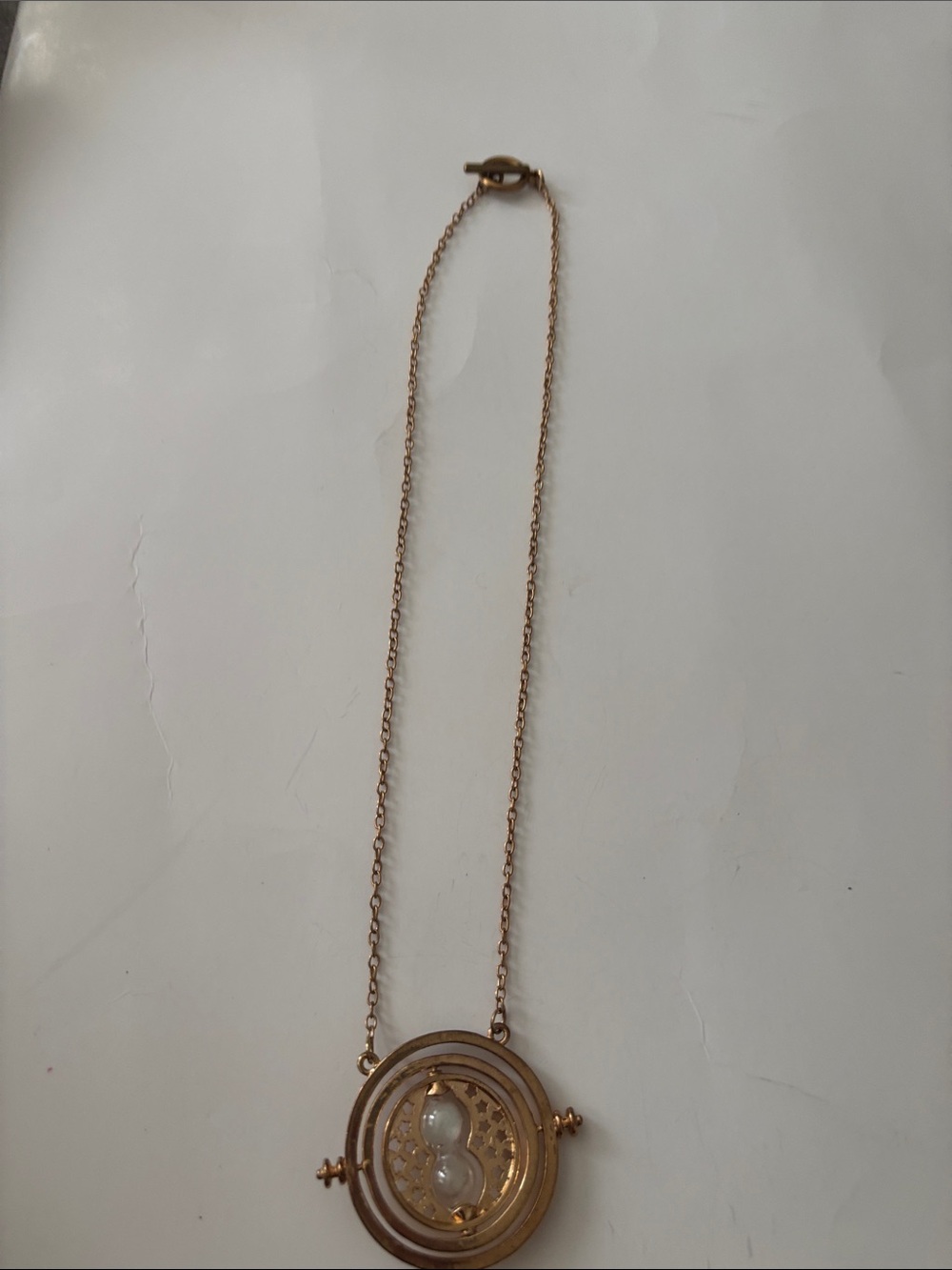 Gold-Tone Hourglass Pendant Necklace - Women's Gold Necklace - Picture 6 of 6